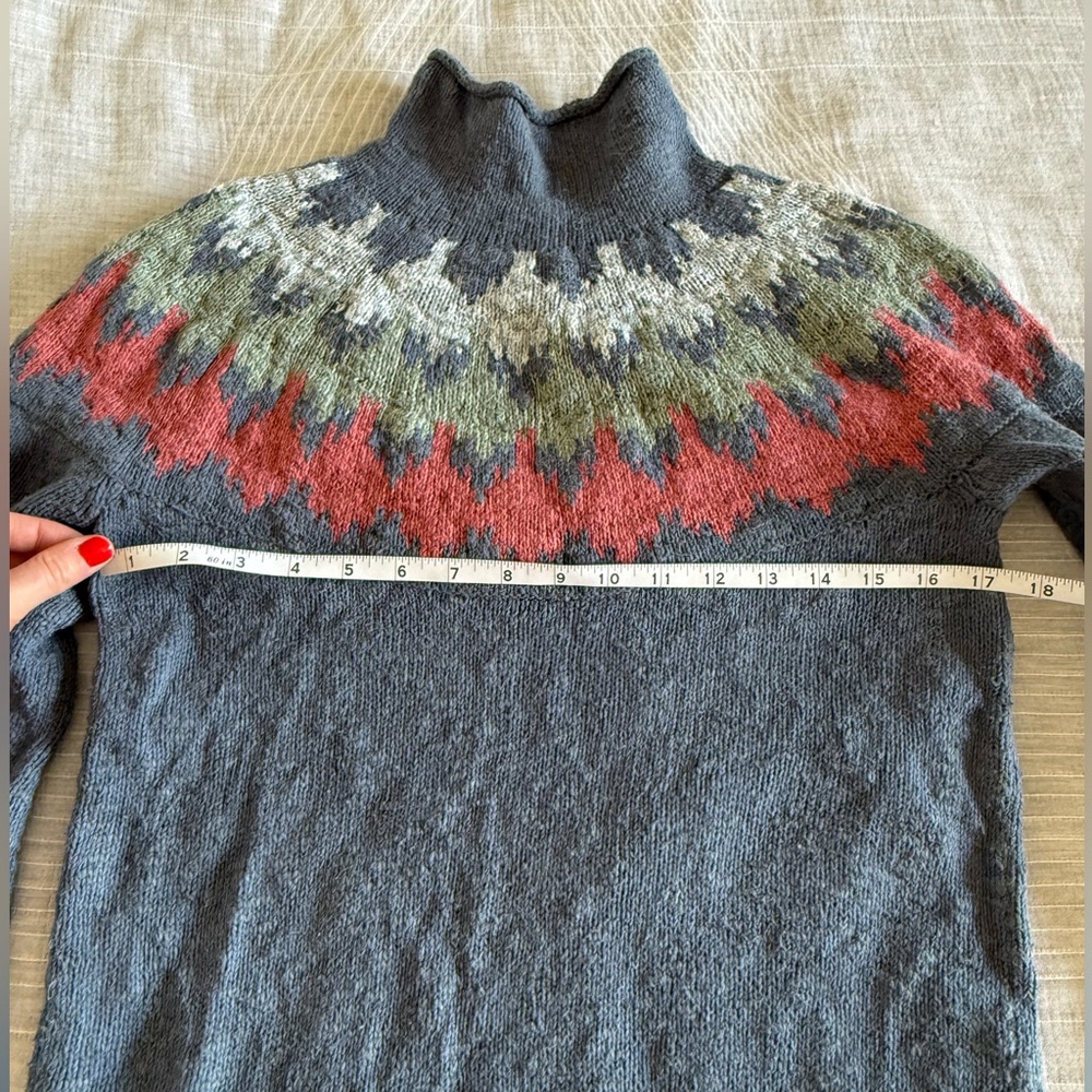 LL Bean Fair Isle Cotton Sweater - Picture 2 of 8